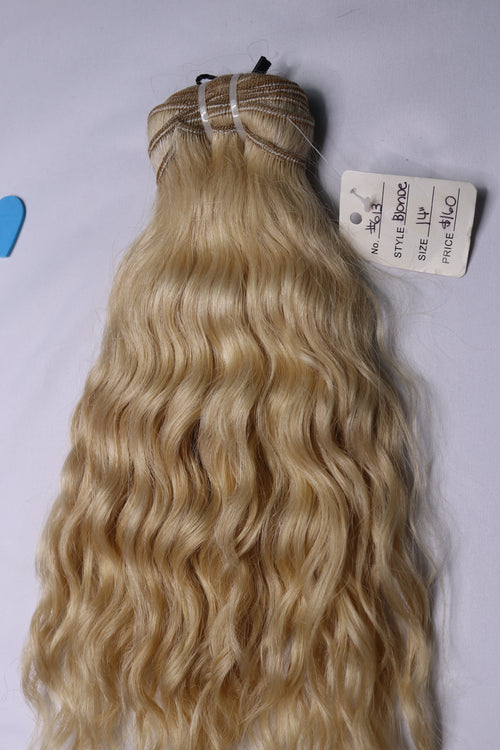 14" Sew In Bundle - Raw Indian Hair - Blonde Water Wave 120grams - VALENTINE SALE