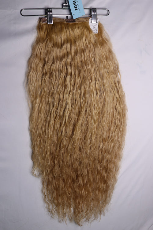 26" Clip In Extensions - Raw Indian Hair - Dark Blonde Water Wave 300 grams - VALENTINE SALE