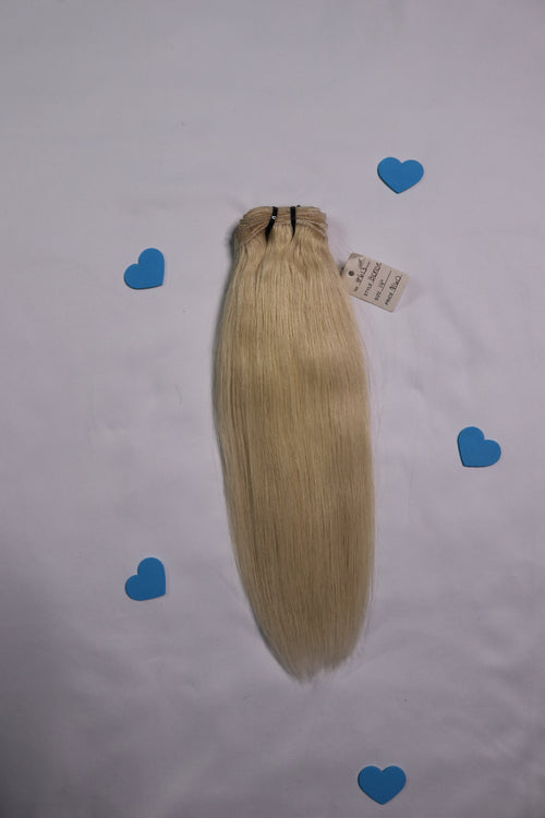 14" Sew In Bundle - Raw Indian Hair - Blonde Straight 120grams - VALENTINE SALE