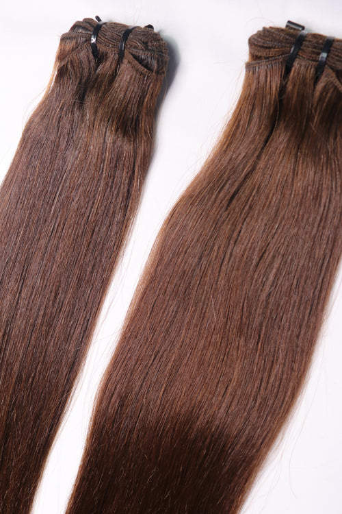 20" *BUNDLE DEAL* Sew In Bundle - Raw Indian Hair - Mocha #4 Straight 120grams - VALENTINE SALE