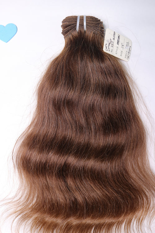 14" Sew In Bundle - Raw Indian Hair - Mocha #4 Wavy 120grams - VALENTINE SALE