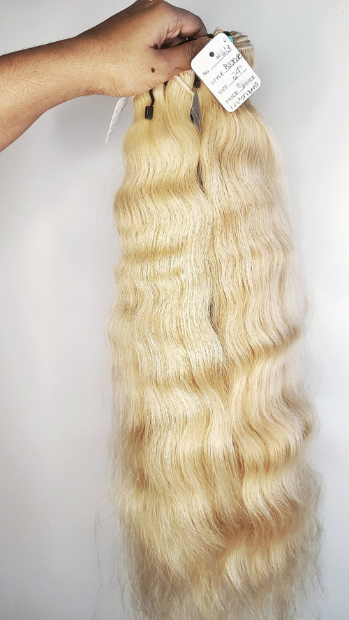 22" Blonde Wavy 100% Human Hair Bundle 120grams