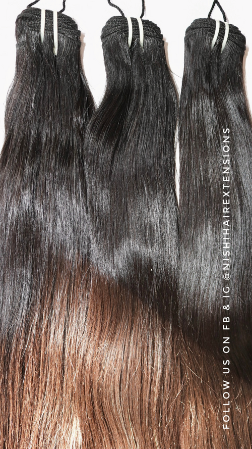 18" Natural Black Straight Raw 100% Human Hair Bundle 120g