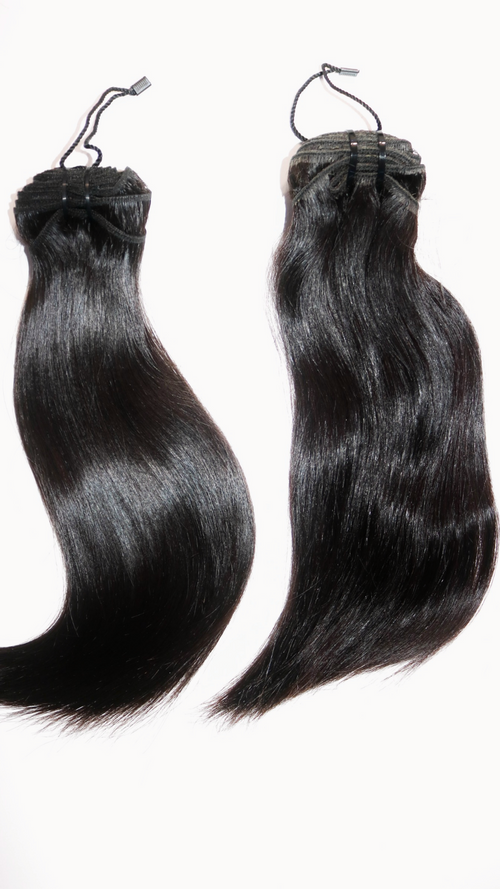 16" Natural Black Straight Raw 100% Human Hair Bundle 120g