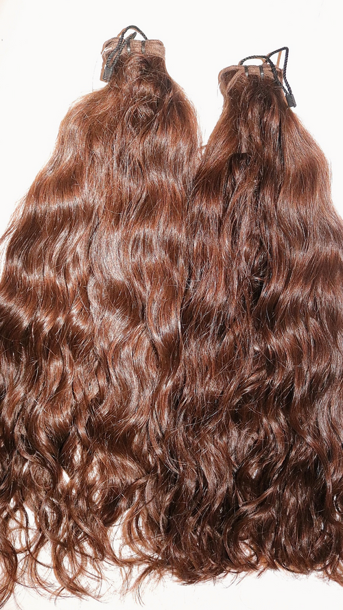 22" Dark Chestnut Water Wavy 100% Human Hair Bundle 120g