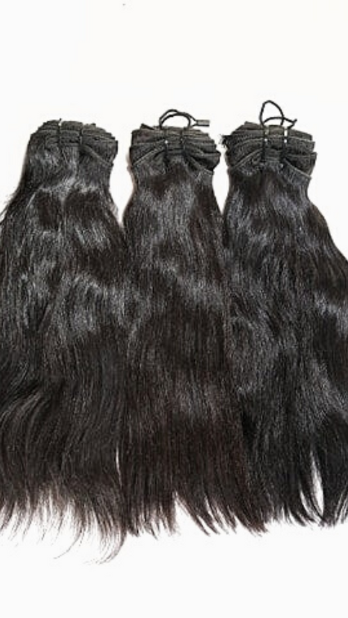 12" Natural Black Wavy Raw 100% Human Hair Bundle 120g