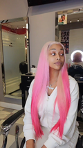 PINKY DOLL Inspired Wig - The Pinky Doll Unit - 28" 13*4  HD Lace Front - Ombré Pink Wig | 200% Density