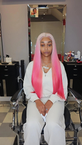 PINKY DOLL Inspired Wig - The Pinky Doll Unit - 28" 13*4  HD Lace Front - Ombré Pink Wig | 200% Density