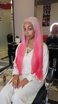 PINKY DOLL Inspired Wig - The Pinky Doll Unit - 28" 13*4  HD Lace Front - Ombré Pink Wig | 200% Density