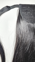 30” Natural Black Clip In Ponytail - 100% Human Hair