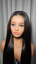 30” 4*4 Transparent Lace Closure Wig Natural Black 2000% Density Silky Straight