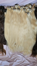 24" Blonde Straight 100% Human Hair Bundle 120g