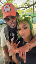 Worn by PINKYDOLL in VIP | 28” Lace Frontal - Custom-Colored Lime & Emerald Green Ombré Wig