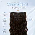 26" Natural Black Clip In Extensions NATURAL Edition 120GRAMS