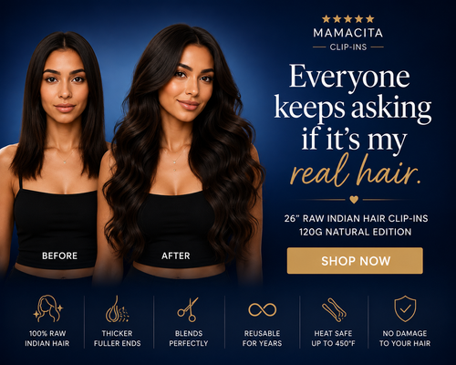 26" Natural Black Clip In Extensions NATURAL Edition 120GRAMS
