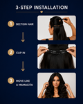 26" Natural Black Clip In Extensions NATURAL Edition 120GRAMS