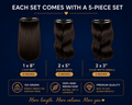 26" Natural Black Clip In Extensions NATURAL Edition 120GRAMS