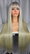 30” 13*4 HD Lace Frontal Wig ICEY BLONDE 250% Density Silky Straight