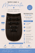 26" Natural Black Clip In Extensions NATURAL Edition 120GRAMS