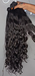 26" Natural Black Indian Curl - 100% Raw Human Hair Bundle 120g