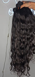 26" Natural Black Indian Curl - 100% Raw Human Hair Bundle 120g