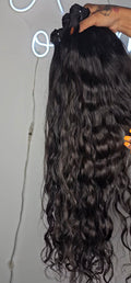 26" Natural Black Indian Curl - 100% Raw Human Hair Bundle 120g