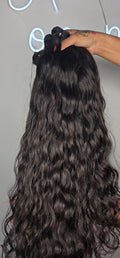 26" Natural Black Indian Curl - 100% Raw Human Hair Bundle 120g