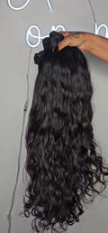 26" Natural Black Indian Curl - 100% Raw Human Hair Bundle 120g