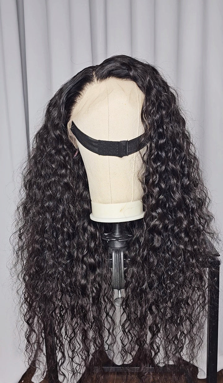 30” 13*4 HD🔥 Lace Frontal Wig Black 200% Density | Water Wavy