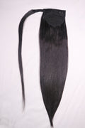 30" Clip In Ponytail - Raw Indian Hair - Natural Black Straight 120grams - VALENTINE SALE