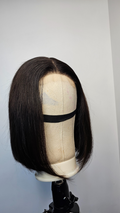 10” BOB Wig 4*4 Transparent Lace Closure Natural Black 180% Density Silky Straight