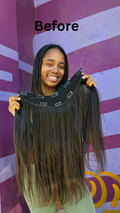22" Natural Black V-Shape Volumizer 220grams 100% Human Raw Indian Hair - CLEARANCE FINAL SALE