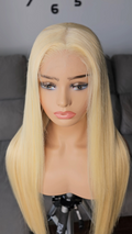 26” 4*4 Transparent Lace Closure Wig Blonde 200% Density Silky Straight