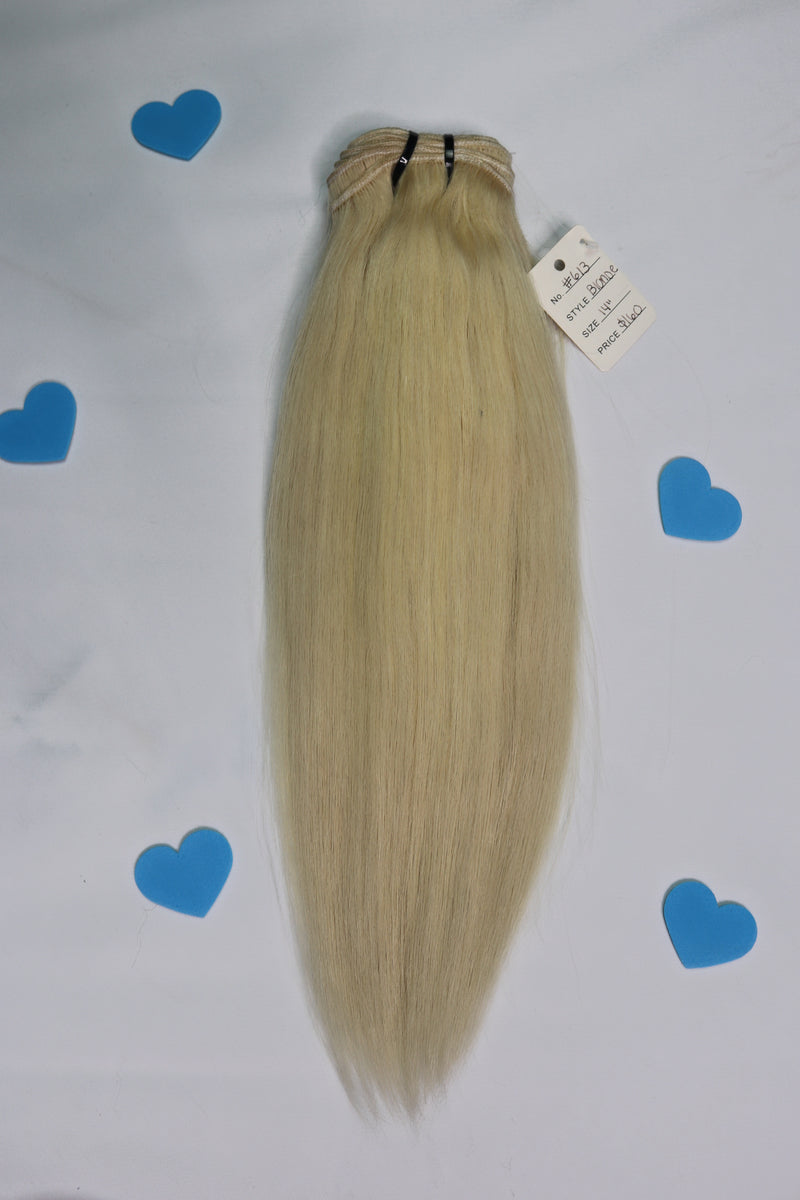 14" Sew In Bundle - Raw Indian Hair - Blonde Straight 120grams - VALENTINE SALE