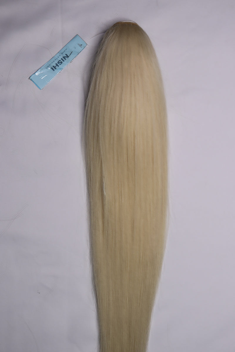 18" Clip In Ponytail - Raw Indian Hair - Blonde Straight 120grams - VALENTINE SALE