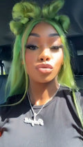 28” Lace Frontal - Custom-Colored Lime & Emerald Green Ombré Wig | Worn by PinkyDoll in VIP
