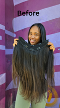 22" Natural Black V-Shape Volumizer 220grams 100% Human Raw Indian Hair - CLEARANCE FINAL SALE