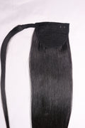 30" Clip In Ponytail - Raw Indian Hair - Natural Black Straight 120grams - VALENTINE SALE