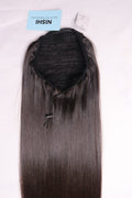 30" Drawstring Ponytail - Raw Indian Hair - Dark Brown/Natural Black Straight 220grams - VALENTINE SALE-