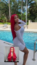 RUBI ROSE Inspired Wig - RUBI - 26" 5*5 HD Lace Closure - Vibrant Ruby Red Wig | 200% Density