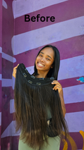 22" Natural Black V-Shape Volumizer 220grams 100% Human Raw Indian Hair - CLEARANCE FINAL SALE