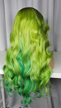 28” Lace Frontal - Custom-Colored Lime & Emerald Green Ombré Wig | Worn by PinkyDoll in VIP