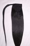 30" Clip In Ponytail - Raw Indian Hair - Natural Black Straight 120grams - VALENTINE SALE