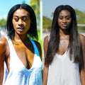 26” U-PART Wig Natural Black 200% Density