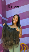 22" Natural Black V-Shape Volumizer 220grams 100% Human Raw Indian Hair - CLEARANCE FINAL SALE