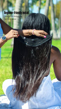 22" Natural Black V-Shape Volumizer 220grams 100% Human Raw Indian Hair