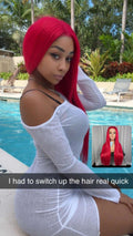 RUBI ROSE Inspired Wig - RUBI - 26" 5*5 HD Lace Closure - Vibrant Ruby Red Wig | 200% Density