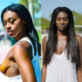 22" Natural Black V-Shape Volumizer 220grams 100% Human Raw Indian Hair