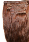 26" Dark Chestnut (#6) Clip In Extensions NATURAL Edition 120GRAMS