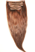 26" Dark Chestnut (#6) Clip In Extensions NATURAL Edition 120GRAMS